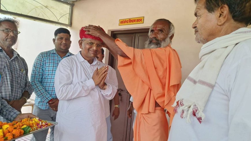 चौहटन विधायक आदूराम मेघवाल ने महर्षि खोजेंद्र आश्रम का किया निरीक्षण